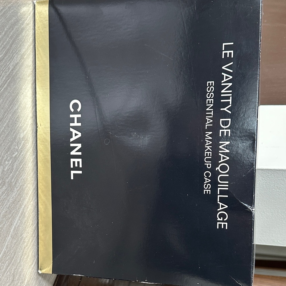CHANEL Black and Gold Makeup Case Box